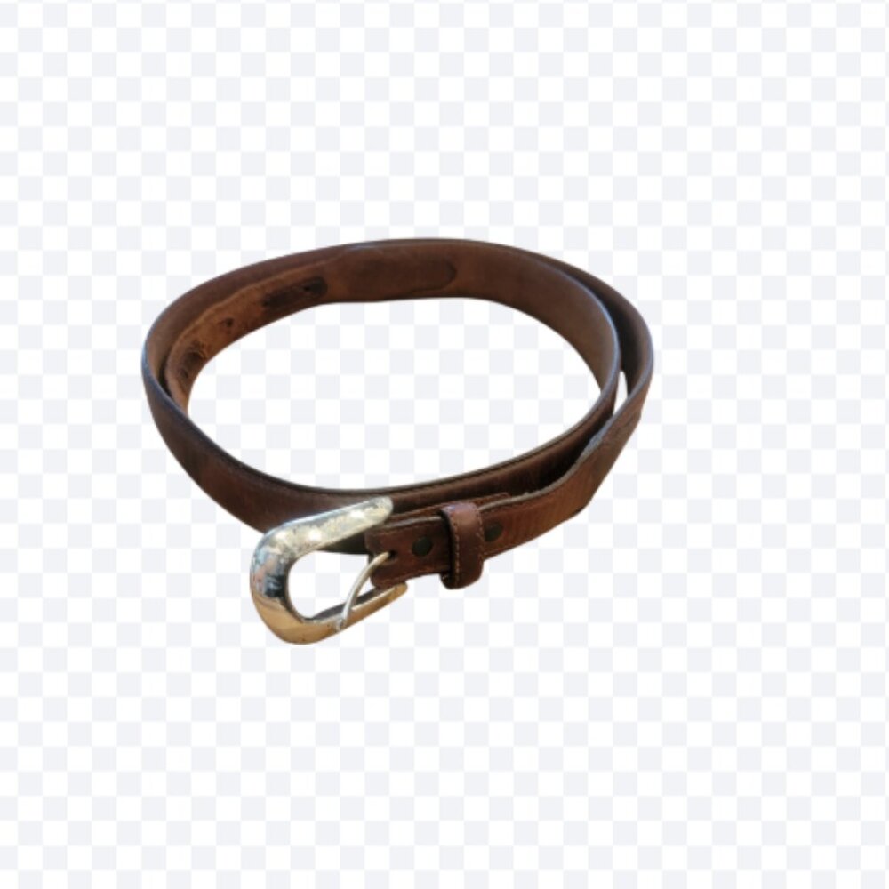 Silver Creek Classics Brown Leather Belt w Silver Hardware C70285